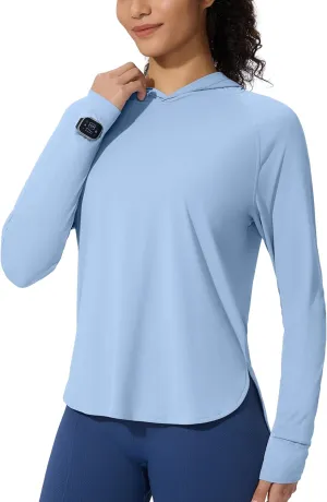 Women's UPF 50  Sun Shirt with Hoodie SPF Long Sleeve UV Protection Clothing Lightweight Fishing Hiking Outdoor