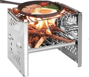 Wood Burning Camp Stove,Lightweight Portable Camping Stoves,Folding Mini BBQ Grill Stove with Storage Bag for Outdoor Hiking Backpacking Traveling Picnic