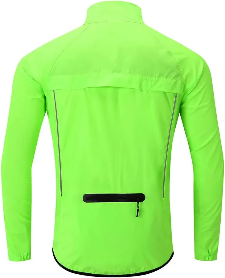 WOSAWE Men's Cycling Wind Jacket Reflective Ultralight Windbreaker