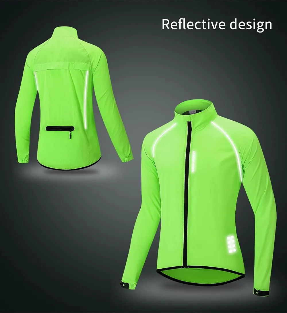 WOSAWE Men's Cycling Wind Jacket Reflective Ultralight Windbreaker