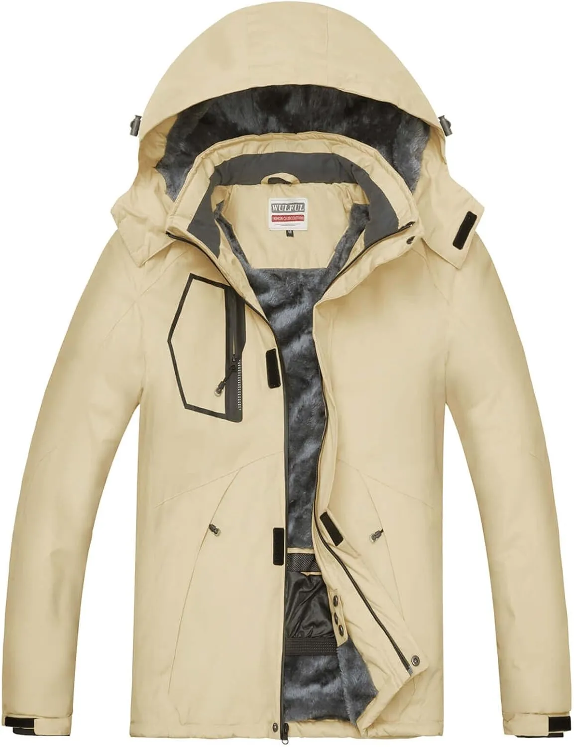 WULFUL Men's Waterproof Ski Jacket Warm Winter Snow Coat Mountain Windbreaker