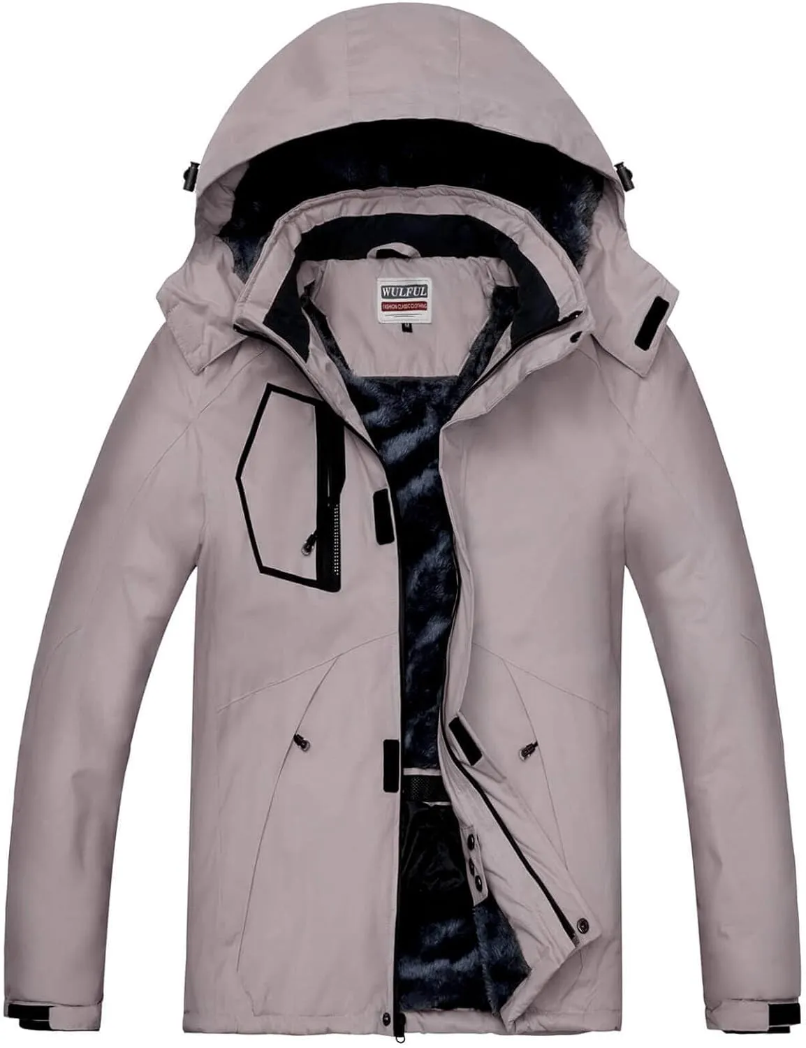 WULFUL Men's Waterproof Ski Jacket Warm Winter Snow Coat Mountain Windbreaker
