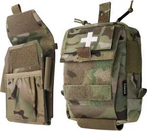 WYNEX IFAK Molle First Aid Pouch，Tactical Medical Pouches Trauma kit Med Belt Bag Small Portable Utility Emergency Survival Kit Include Cross Patch