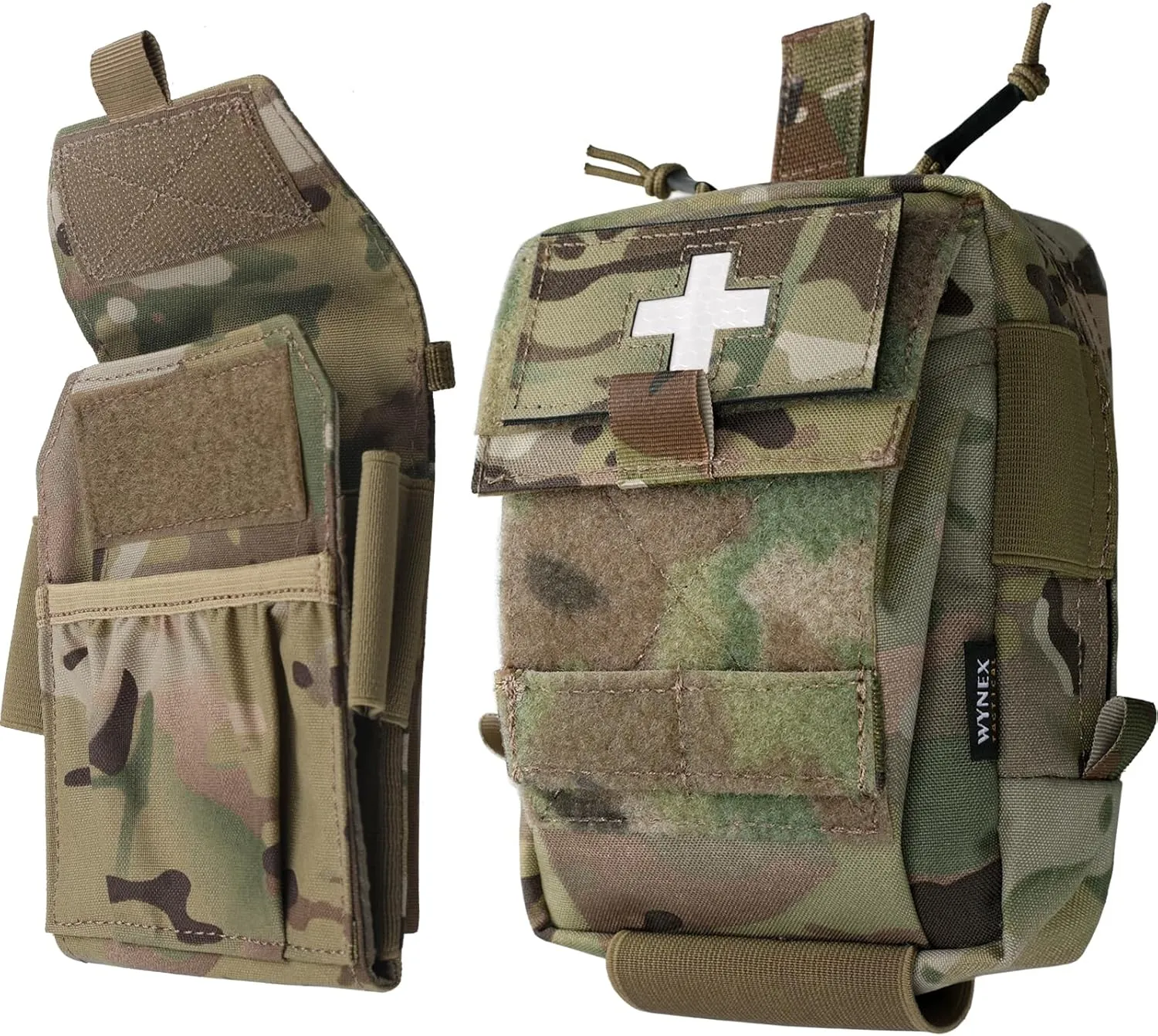 WYNEX IFAK Molle First Aid Pouch，Tactical Medical Pouches Trauma kit Med Belt Bag Small Portable Utility Emergency Survival Kit Include Cross Patch