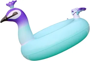 Yardwe 90cm Adult Boys and Girls PVC Inflatable Peacock Swimming Ring Floating Row Leakproof