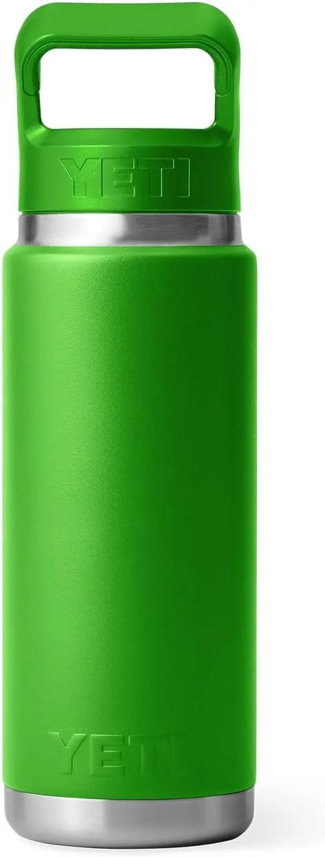 YETI Rambler 26 oz Bottle, Vacuum Insulated, Stainless Steel with Color Matching Straw Cap