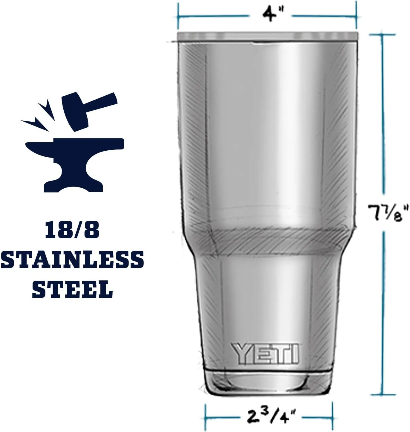 YETI Rambler 30 oz Tumbler, Stainless Steel, Vacuum Insulated with MagSlider Lid, Beekeeper