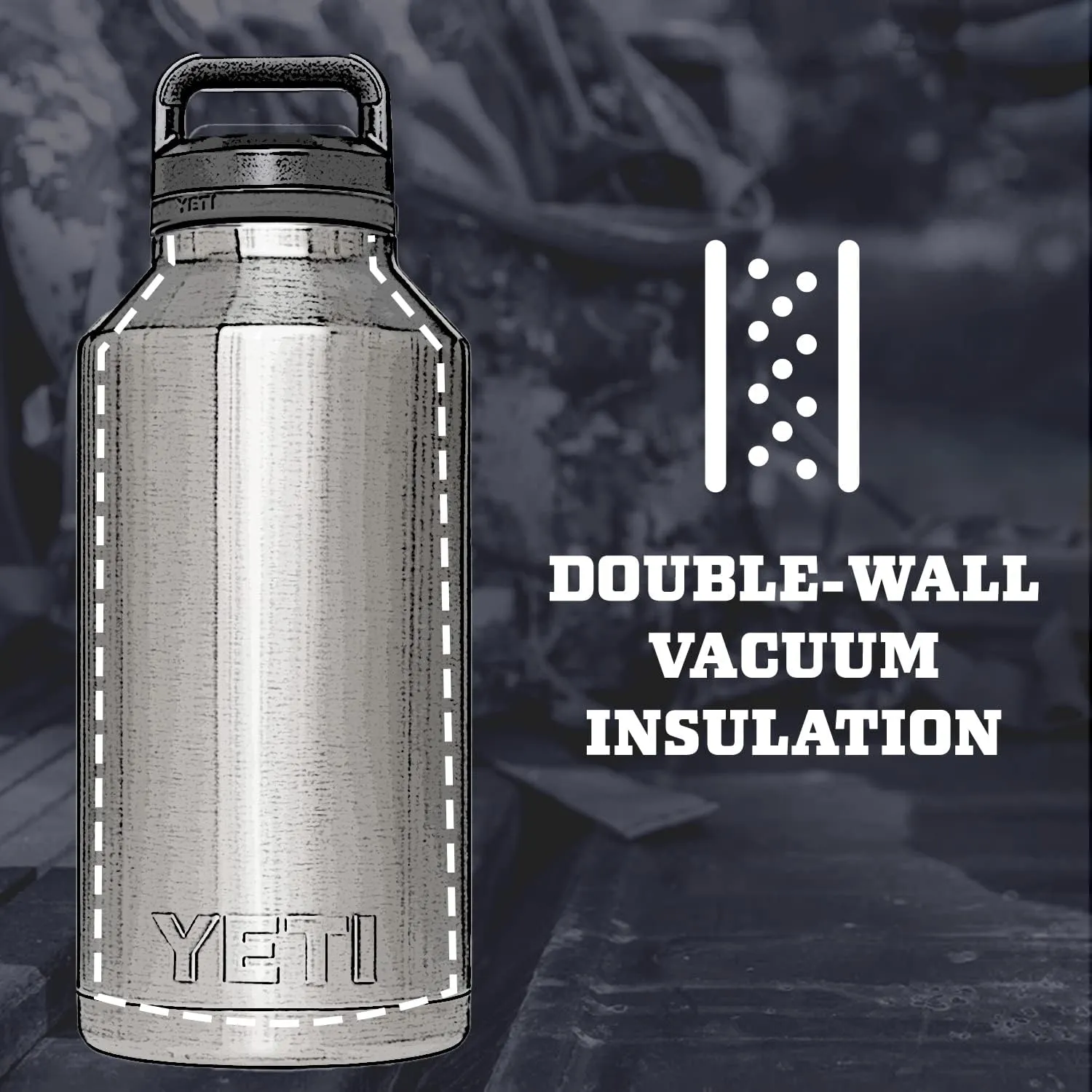 YETI Rambler 64 oz Bottle, Vacuum Insulated, Leakproof, Stainless Steel with Chug Cap, Bimini Pink