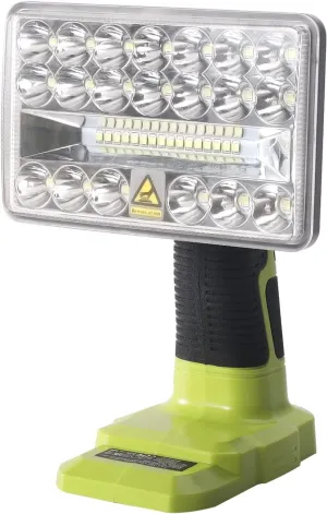 YEX-BUR Cordless LED Work Light for Ryo 18v Battery, 18W 2000LM Power LED Spotlight Handheld Flashlight Portable Jobsite Light for Outdoor Camping, Emergency, Power Outages