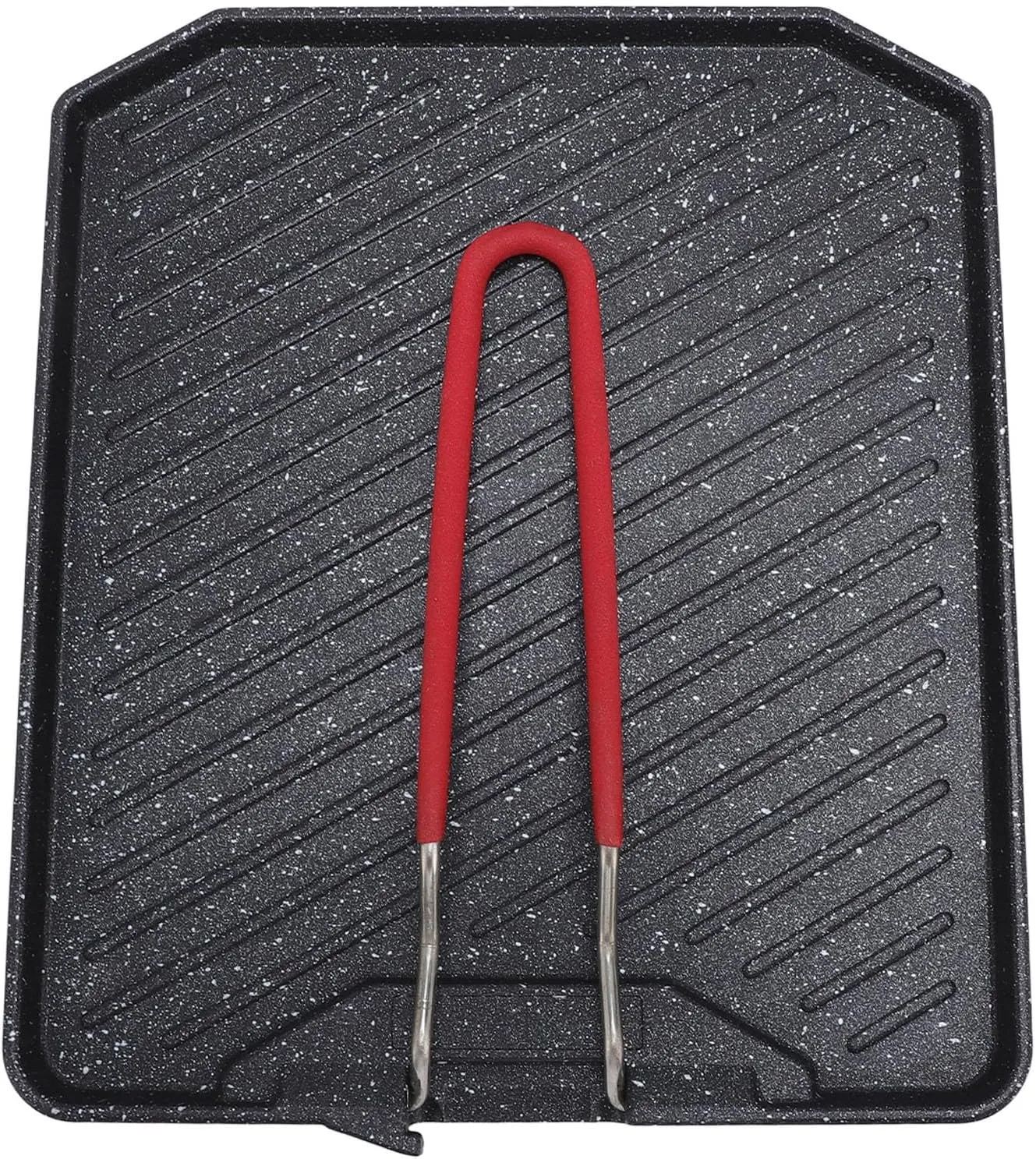 Yosoo Durable Aluminum Alloy Grill Pan Non Stick Camping Griddle Plate with Foldable Handle for Family Kitchens, Lightweight Design (Type 1)