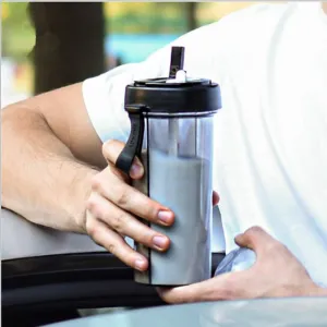 YYDSJFM Creative Water Cup,One Cup of Two Different Drinks Two Straws Couple Outdoor 600ml Drinking Cup for Camping Hiking Backpacking Travel Office