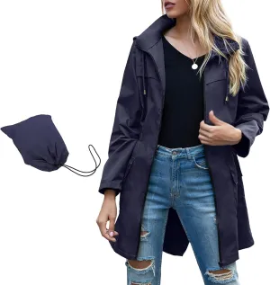 Zando Womens Rain Jackets for Women Waterproof Rain Coats for Women Active Packable Raincoat Windbreaker Jacket with Hood