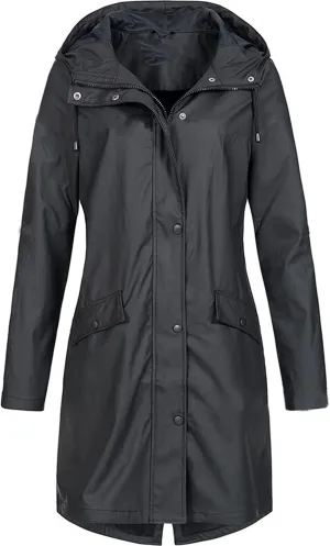 ZEFOTIM Raincoat for Women with Hood Waterproof Light Weight Casual Raincoat with Pockets Zip Up Hiking Jackets Clothes