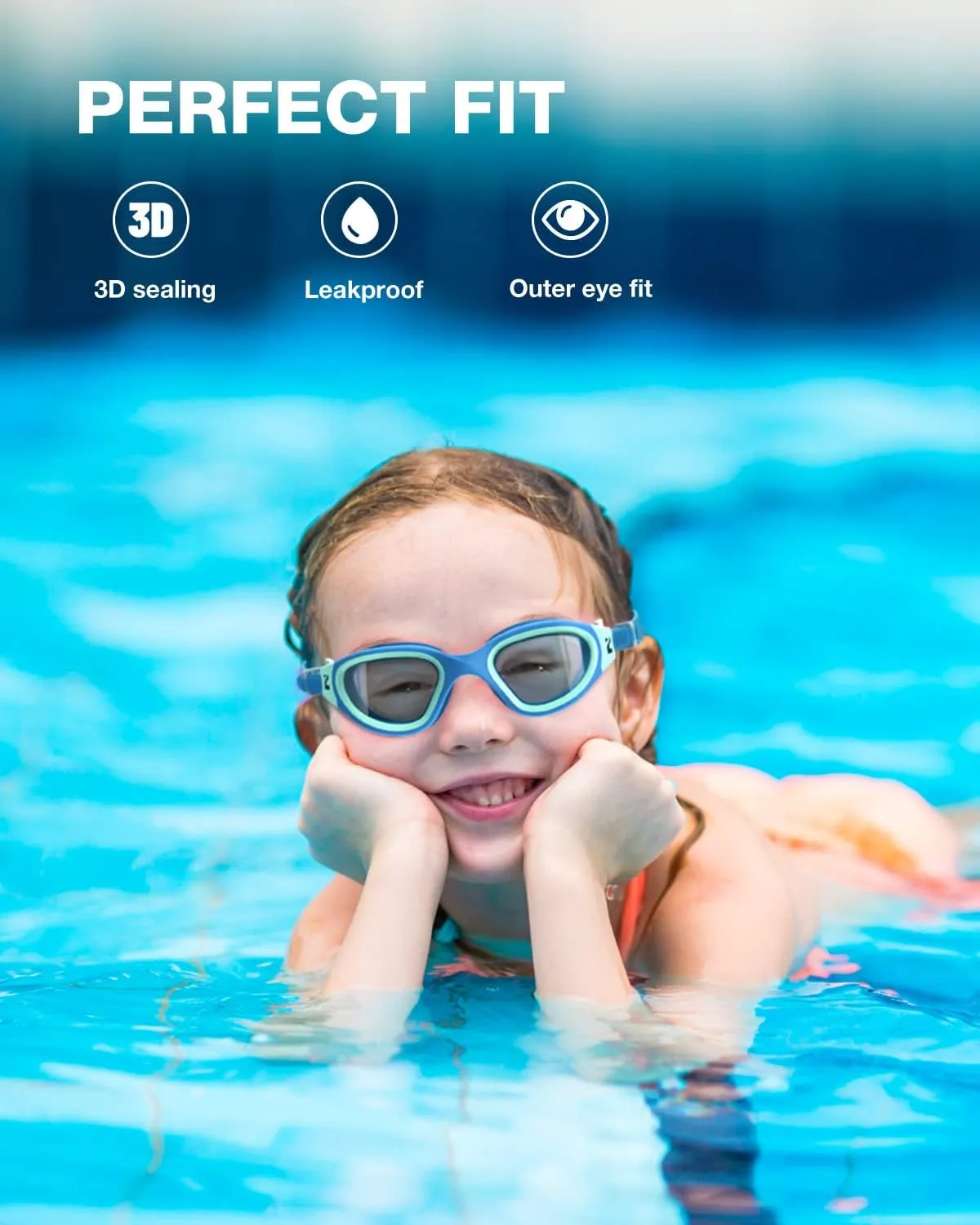 ZIONOR Kids Swim Goggles, G1MINI SE Anti-fog Swimming Goggles for Kid Child 6-14