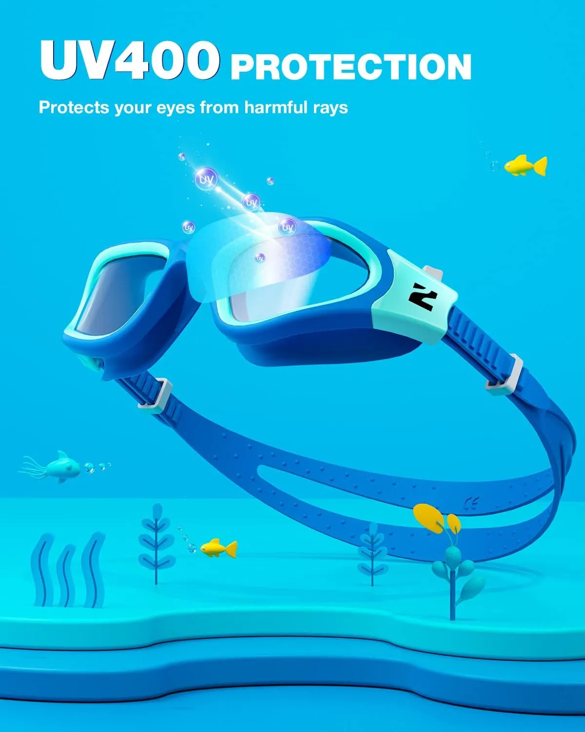 ZIONOR Kids Swim Goggles, G1MINI SE Anti-fog Swimming Goggles for Kid Child 6-14