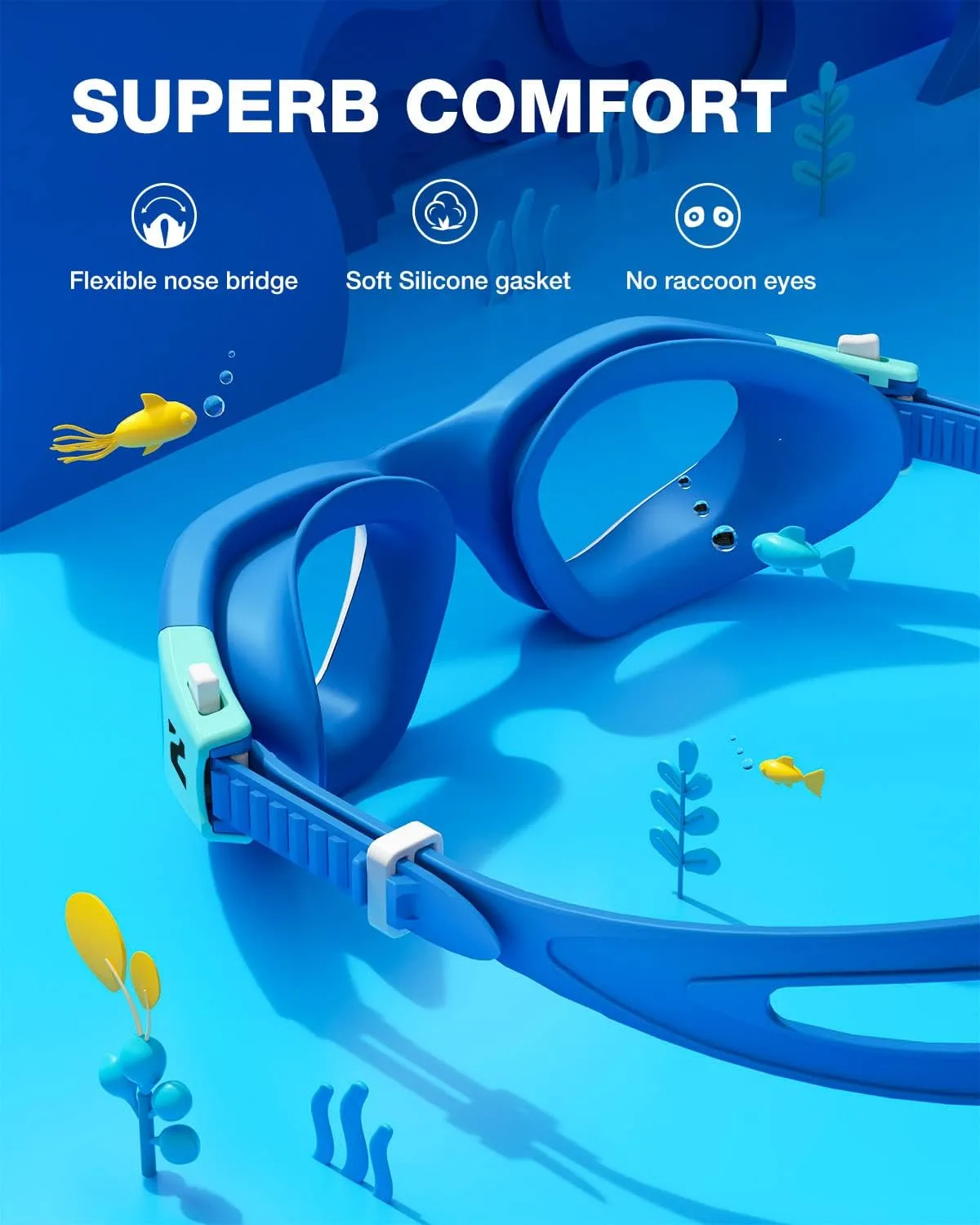 ZIONOR Kids Swim Goggles, G1MINI SE Anti-fog Swimming Goggles for Kid Child 6-14