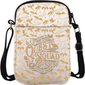 ZJXHPO Dragon Novel Cross Body Bag Quest Squad Messenger Bag Dragon Rider Carry On Bag Book Lover Reader Gift