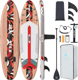 ZLX 10'6" Inflatable Stand Up Paddle Board, Extra Wide Stable Non-Slip Deck Pad, Unique Center Fin, Portable Paddleboard for Adults, Premium SUP for All Skill Levels