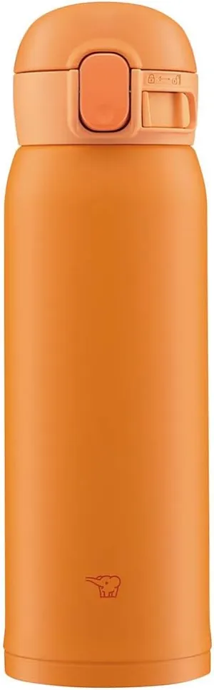 Zojirushi SM-WA48-DA Water Bottle, One-Touch Stainless Steel Mug, Seamless 0.48L Orange