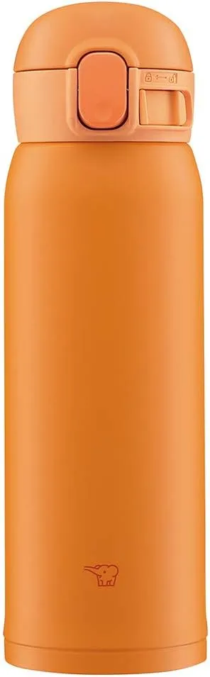 Zojirushi SM-WA48-DA Water Bottle, One-Touch Stainless Steel Mug, Seamless 0.48L Orange