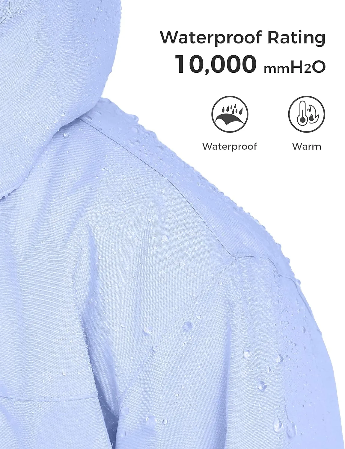 ZSHOW Girls' Ski Jacket Waterproof Warm Winter Coat Fleece Hooded Raincoat with Detachable Hood