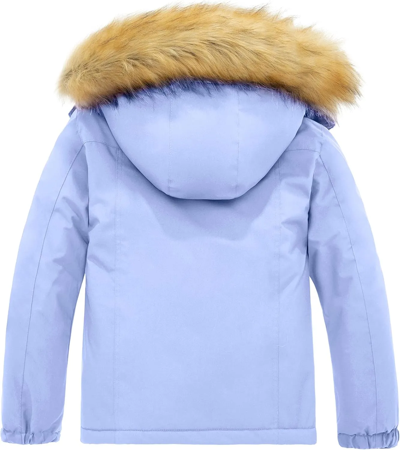 ZSHOW Girls' Ski Jacket Waterproof Warm Winter Coat Fleece Hooded Raincoat with Detachable Hood
